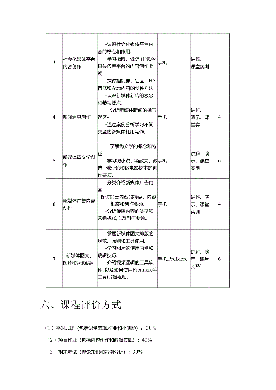 《新媒体内容创作》课程教学大纲.docx_第3页