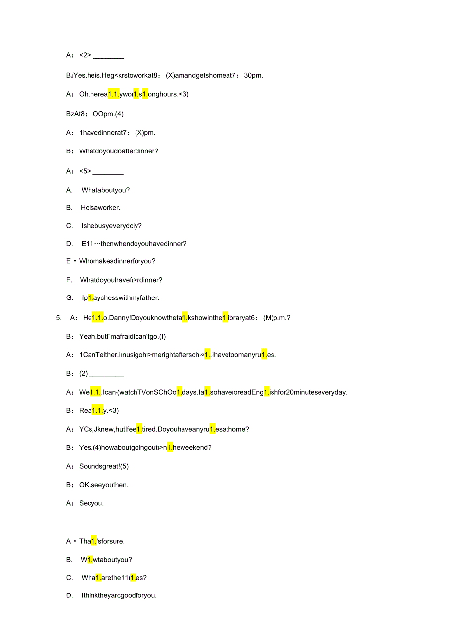 人教新版2023-2024学年七年级下学期期末必刷常考题（补全对话）含答案.docx_第3页