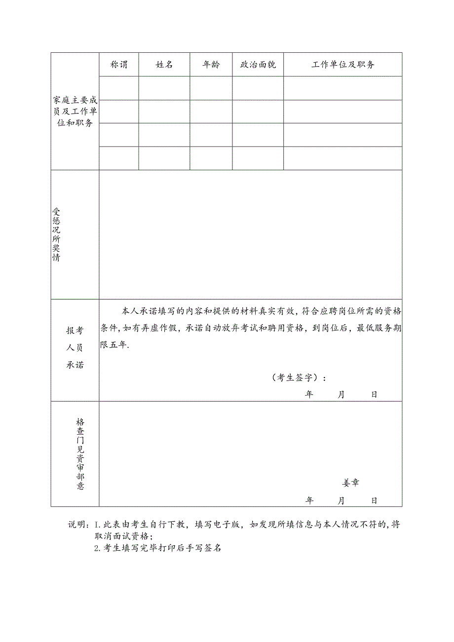 公开招聘工作人员报名表.docx_第2页