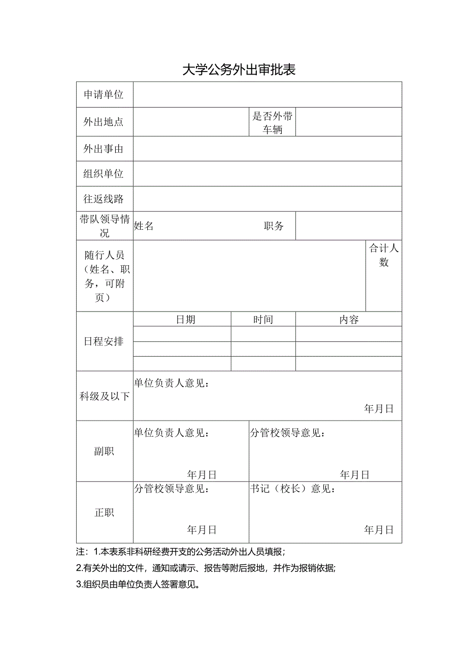 大学公务外出审批表.docx_第1页