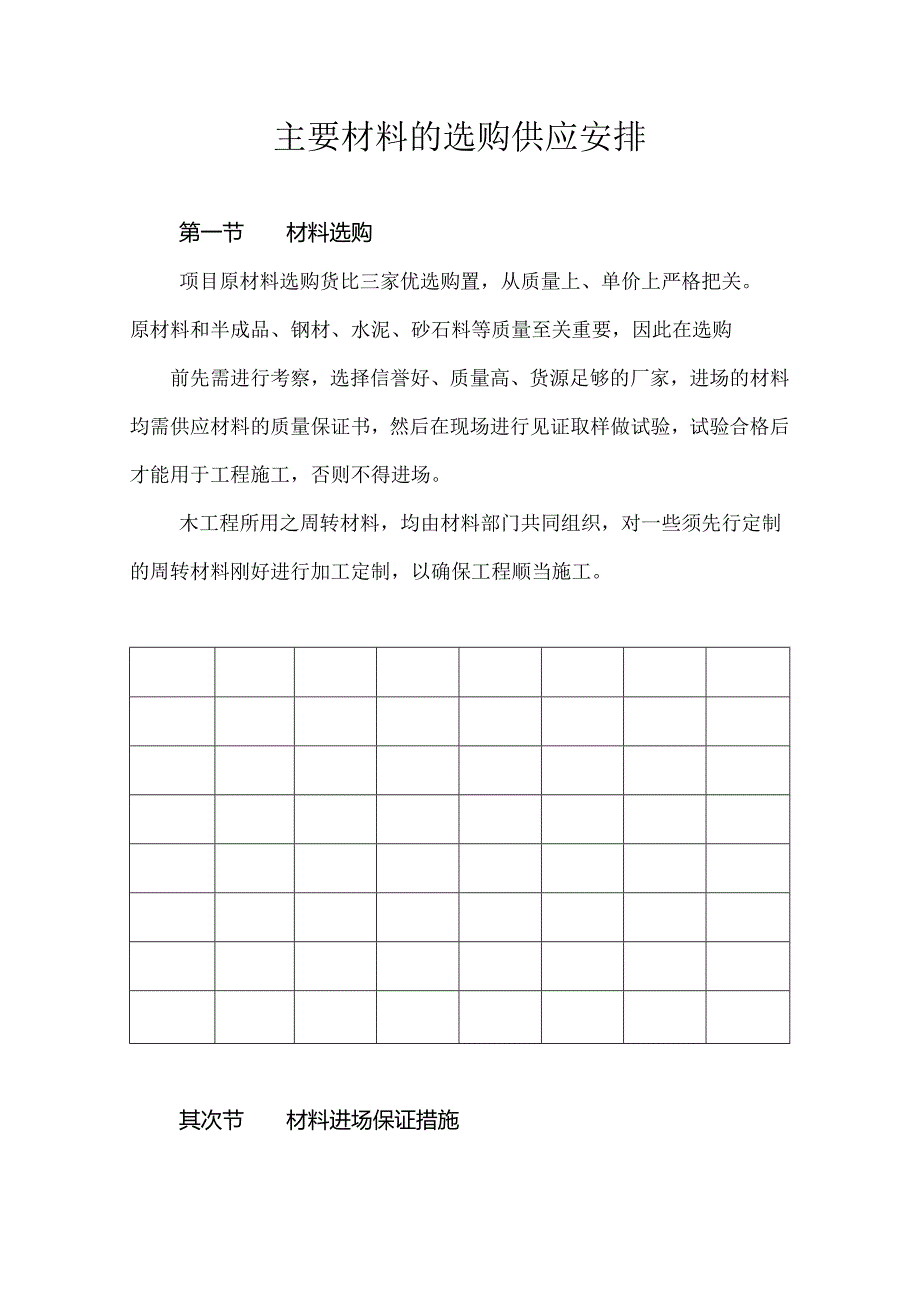 主要材料的采购供应计划.docx_第1页