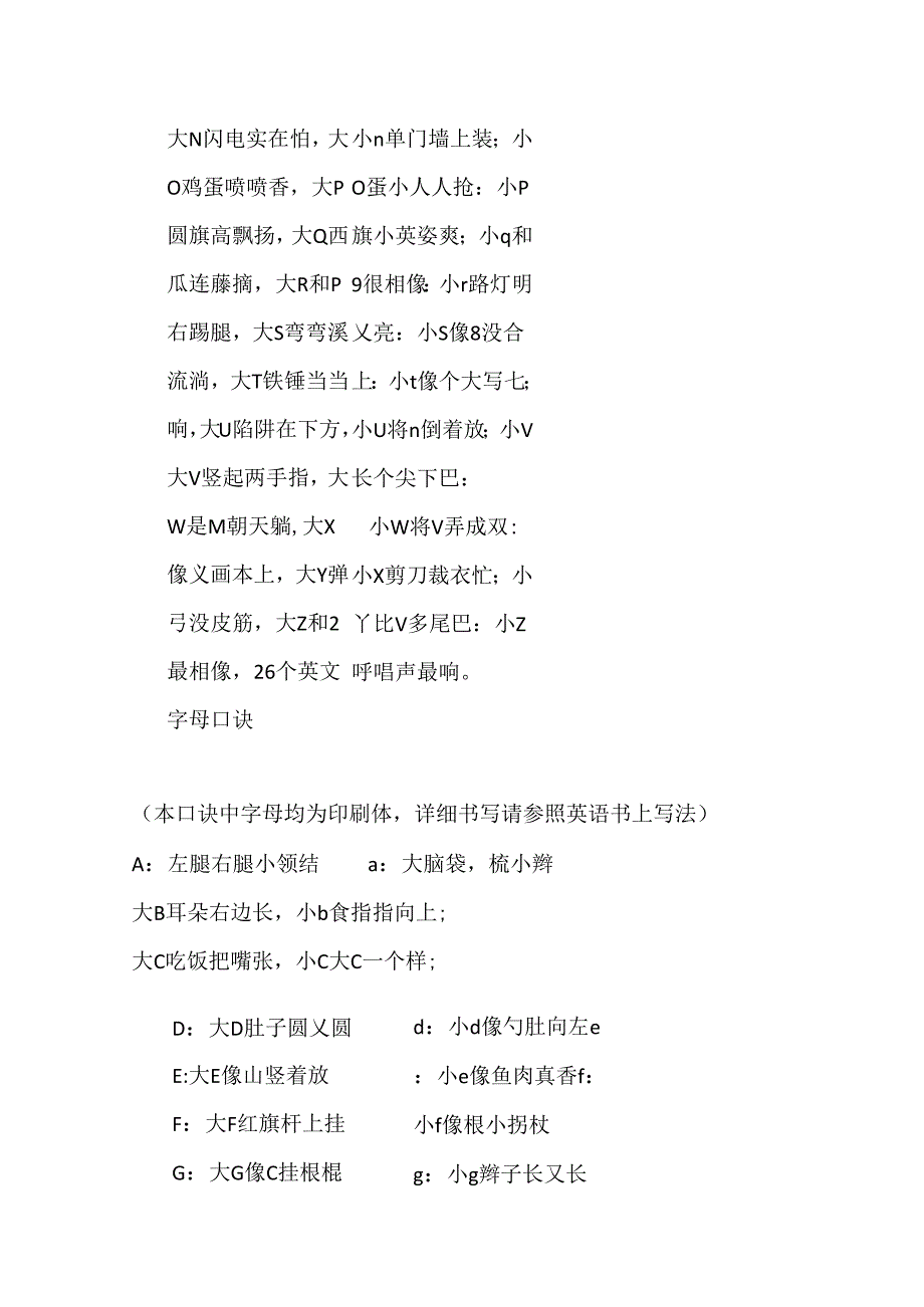 二十六个字母整理成一段有趣的顺口溜.docx_第2页