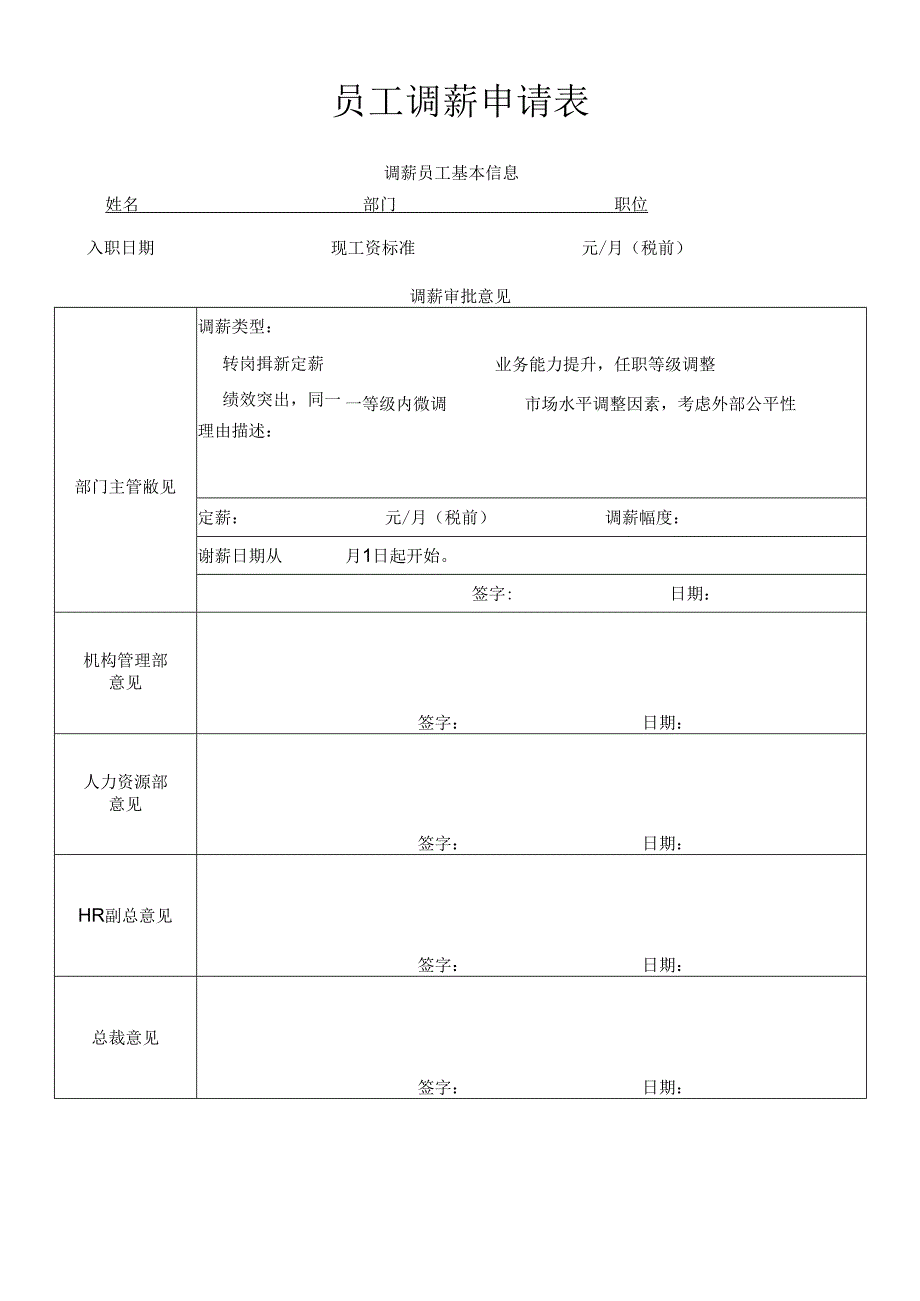 员工调薪申请表（3）.docx_第1页