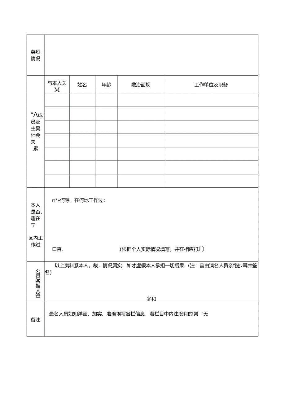 公开招聘报名简历表.docx_第2页