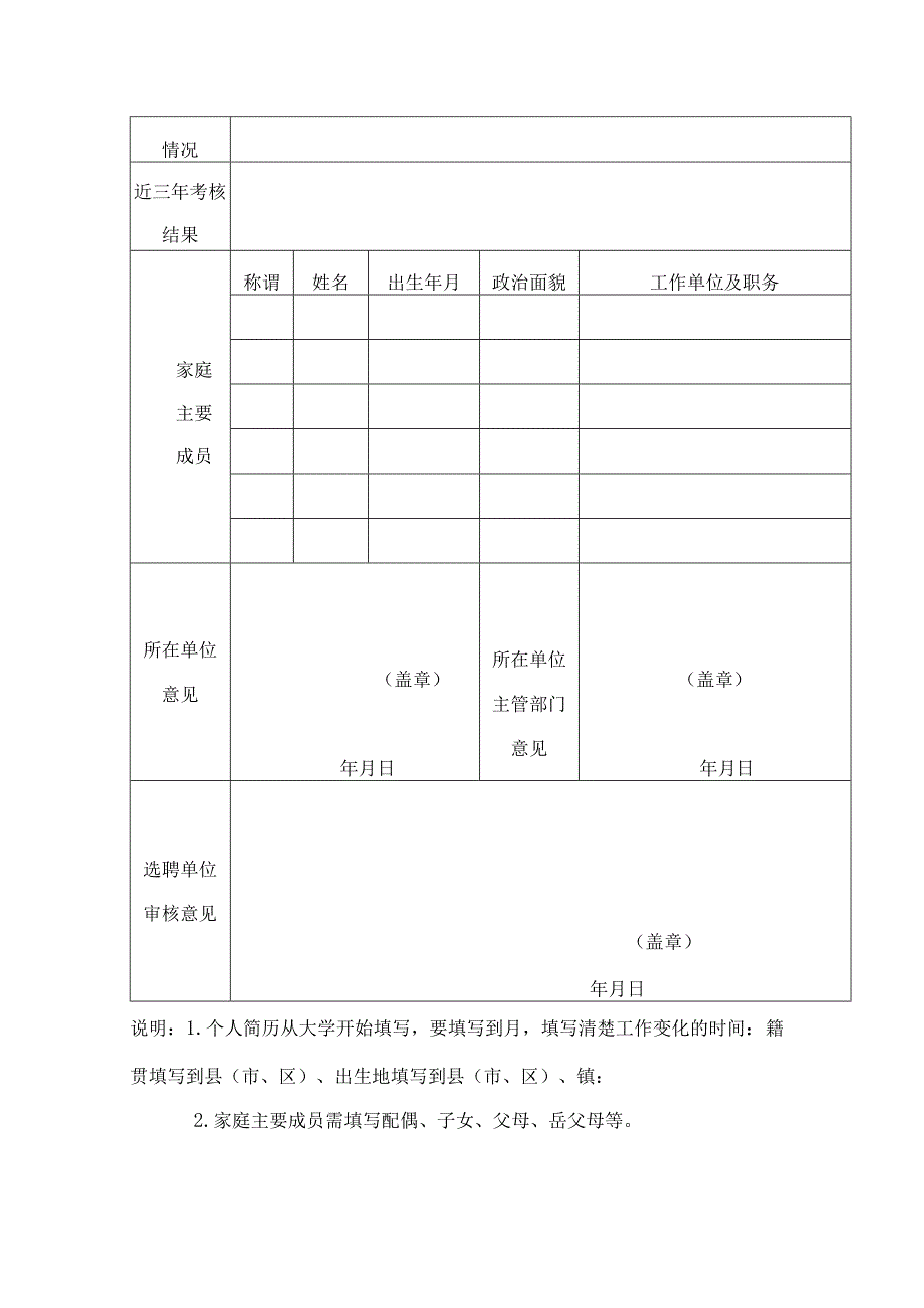 事业单位公开选聘工作 人员报名登记表.docx_第2页