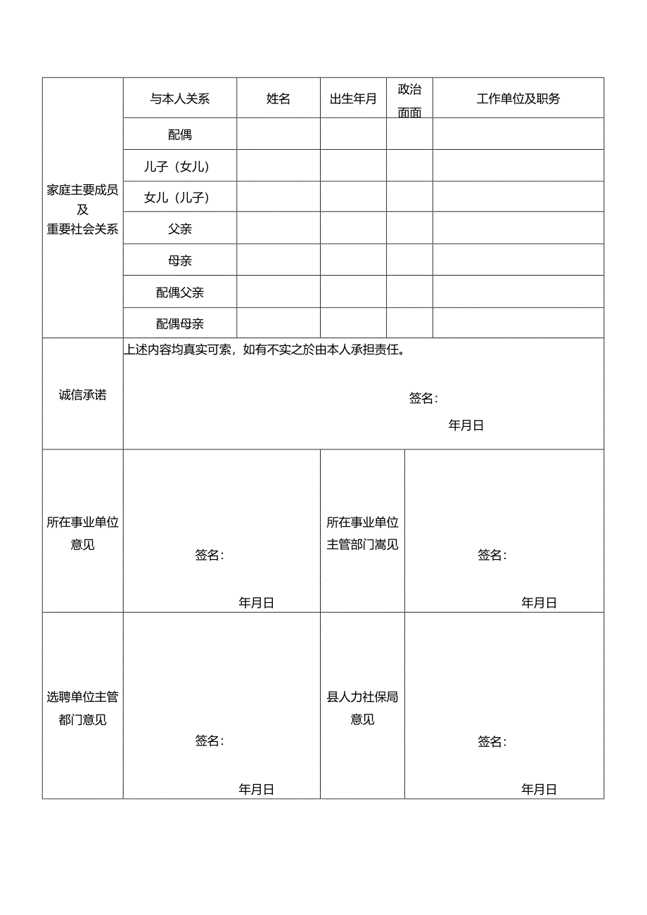 事业单位公开选聘工作人员报名表.docx_第2页