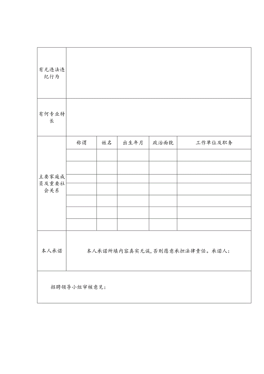 公开招聘编外聘用人员报名表.docx_第2页