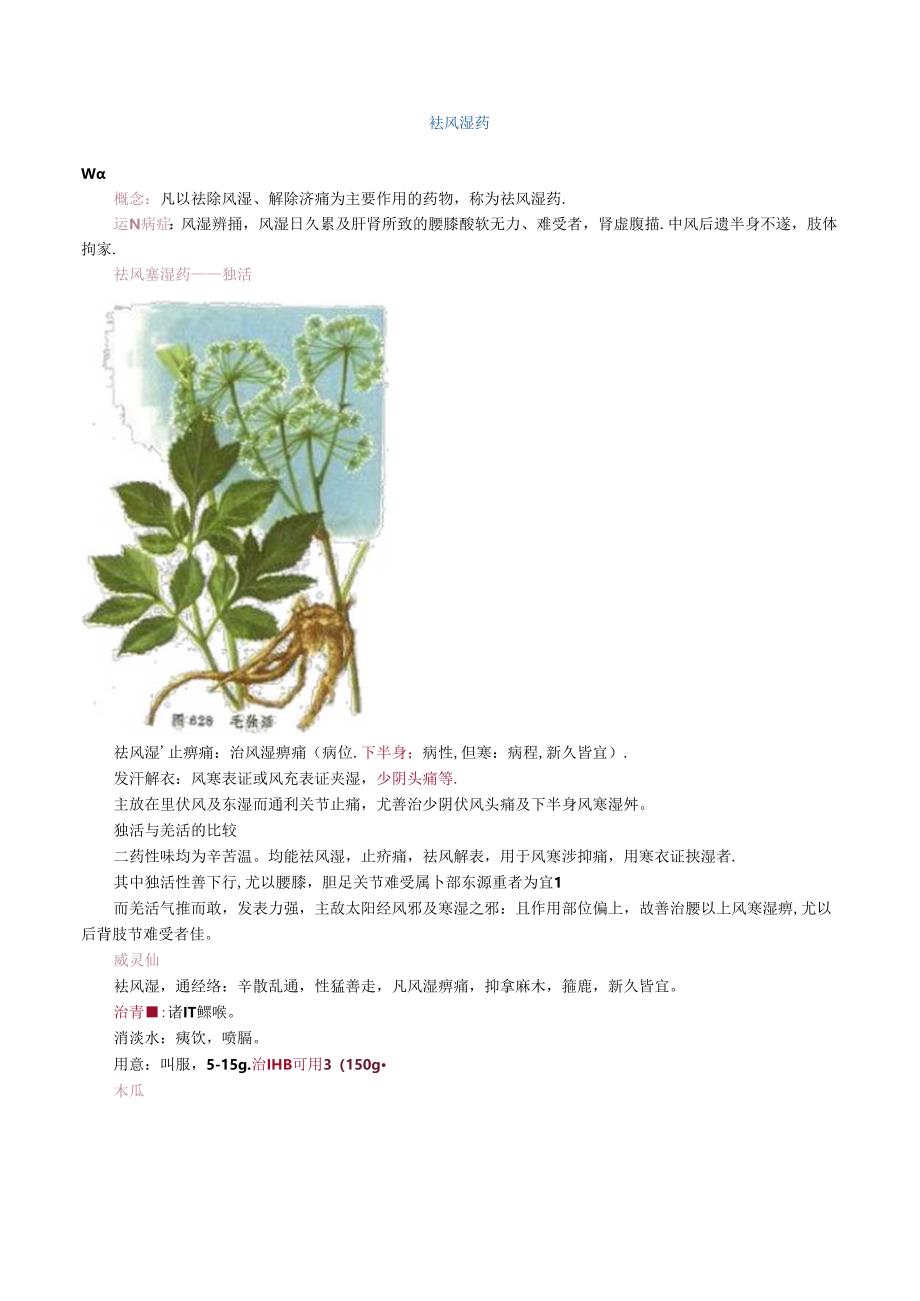 中药执业药师祛风湿药重点详解.docx_第1页