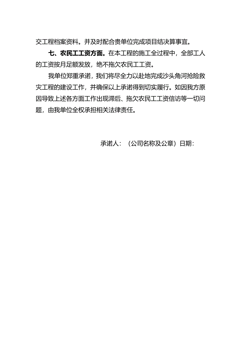 承诺书（模板）.docx_第2页