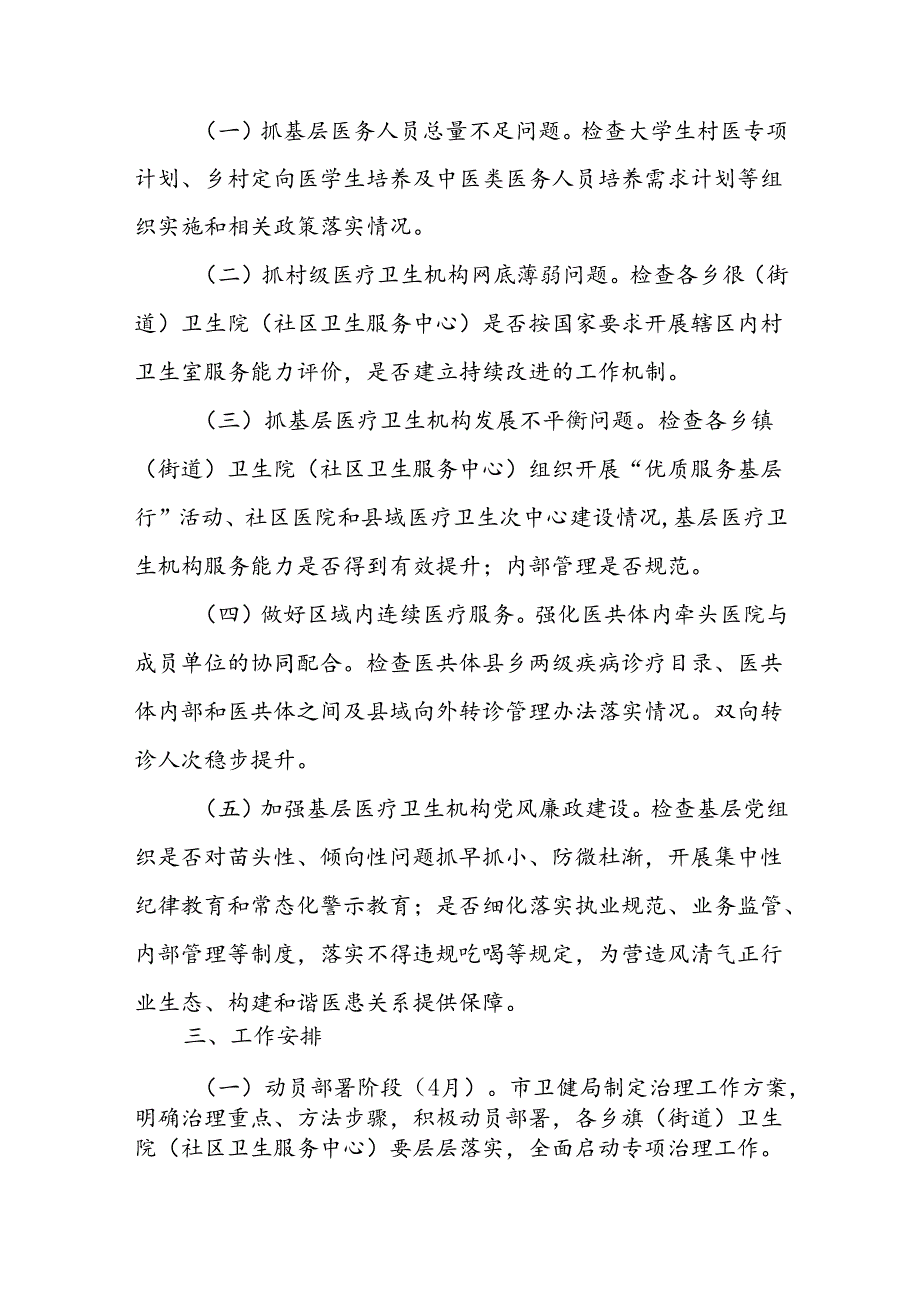 市基层医疗卫生服务问题专项治理工作方案.docx_第2页