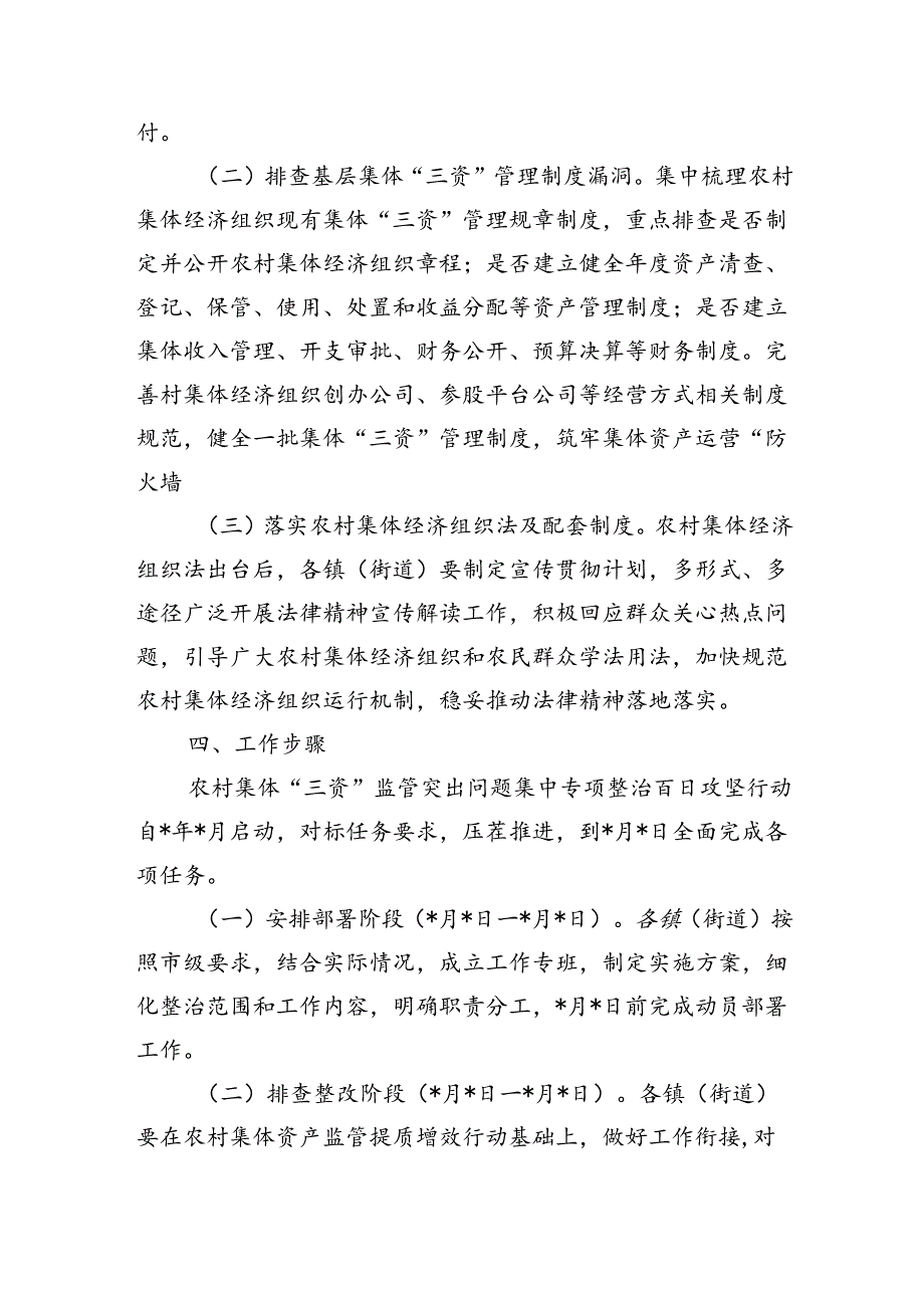 农村集体三资监管突出问题整治方案.docx_第3页