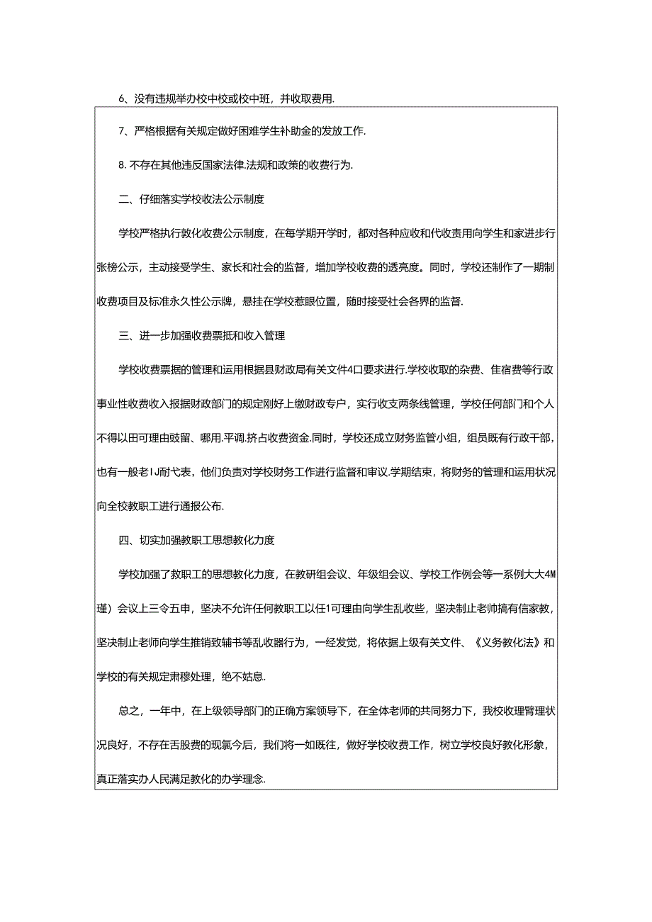 2024年乱收费自查报告范文.docx_第2页