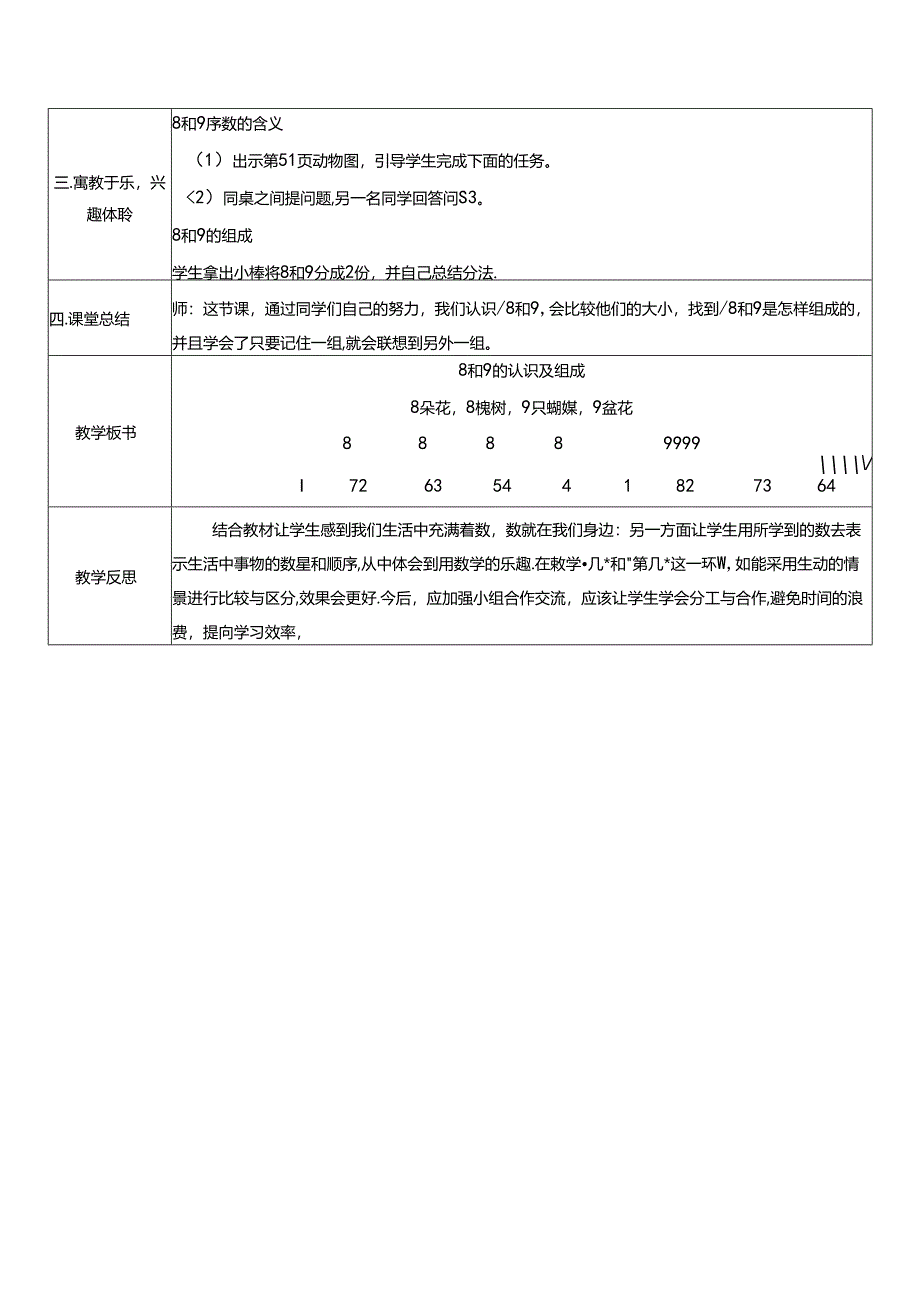 《8和9的认识及组成》教案 .docx_第2页