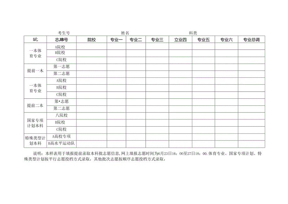 [23]宁夏2024年报考普通高校志愿表样表.docx_第2页