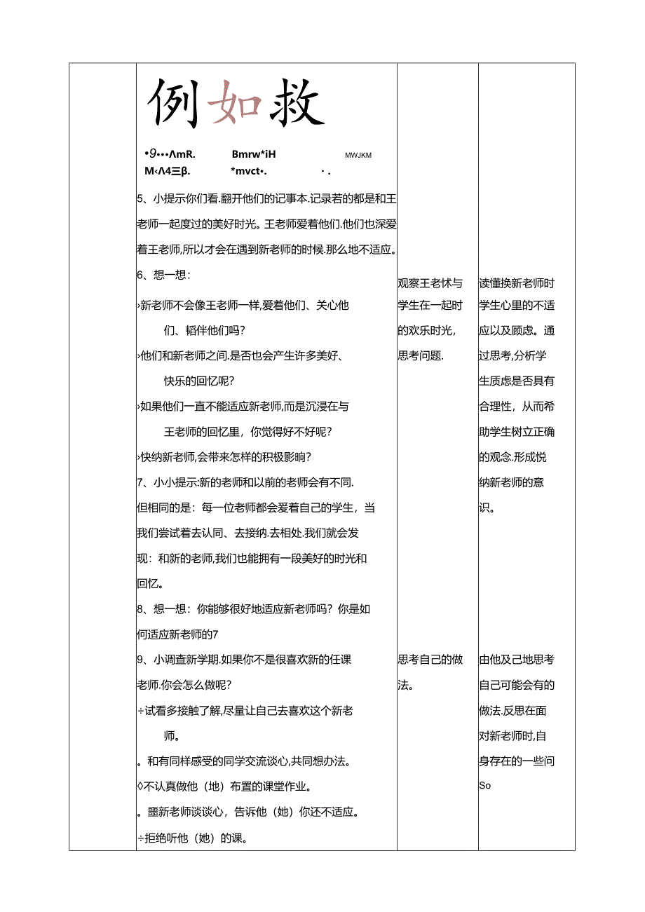 16《悦纳我的新老师》教学设计 教科版心理健康三年级下册.docx_第2页