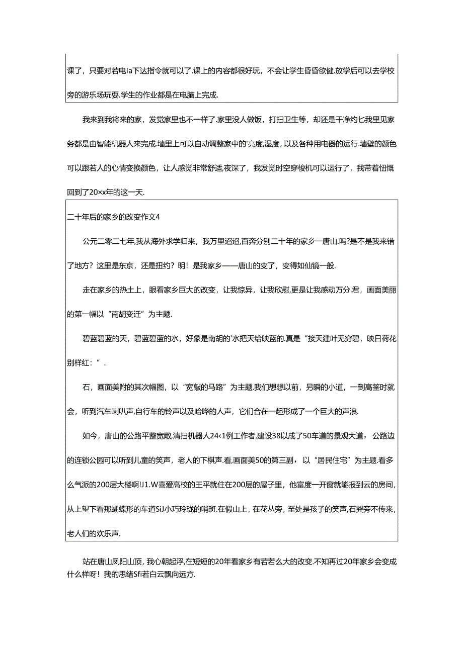 2024年二十年后的家乡的变化作文(集锦12篇).docx_第3页