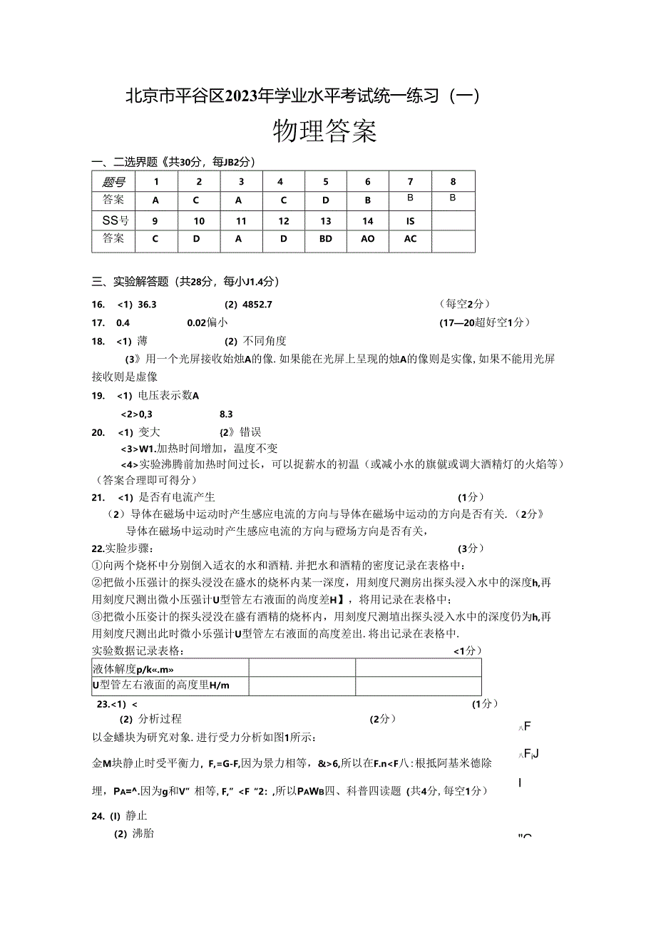 2023年平谷一模答案.docx_第1页