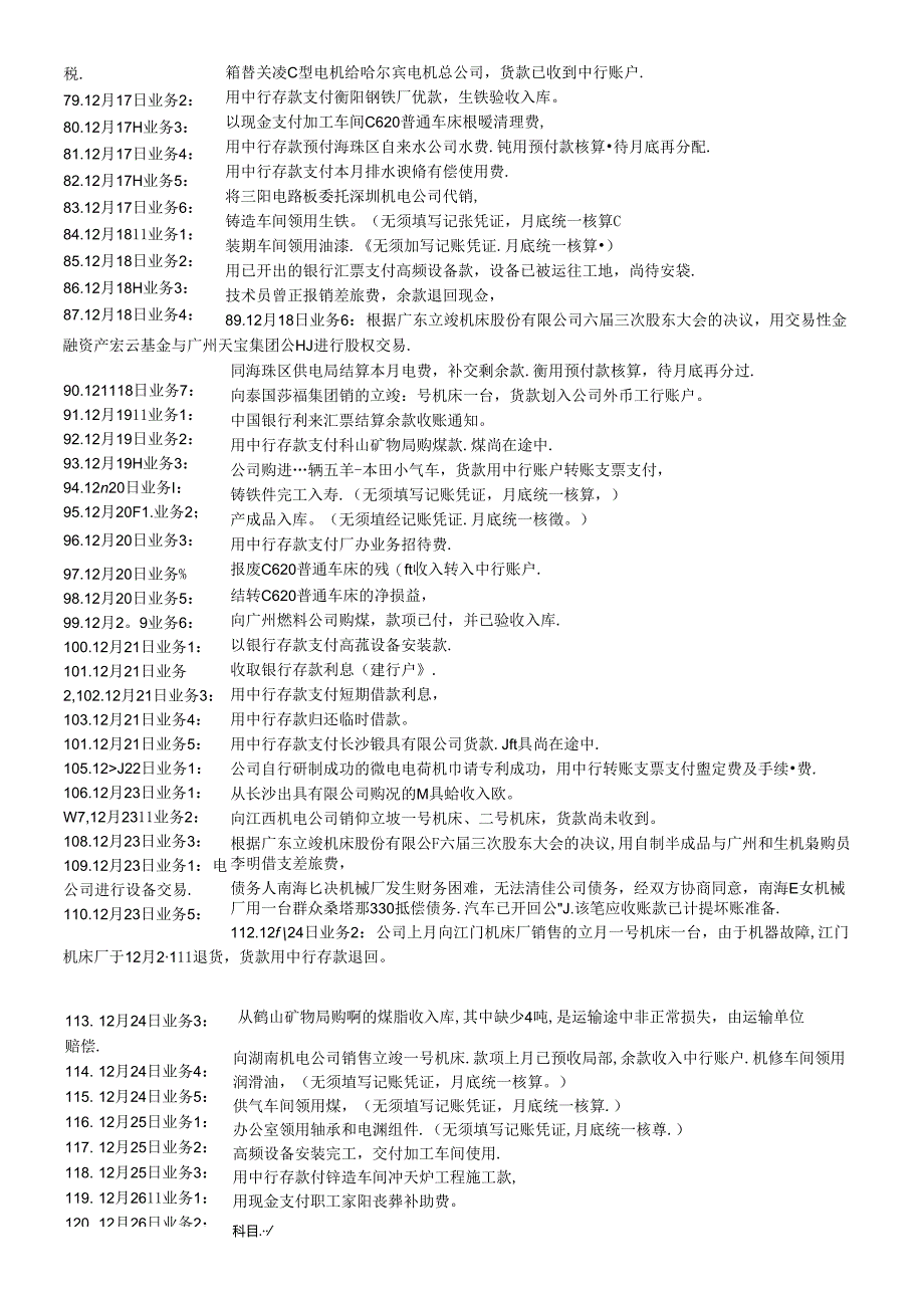 《会计综合实验》中的会计分录【详版】.docx_第1页