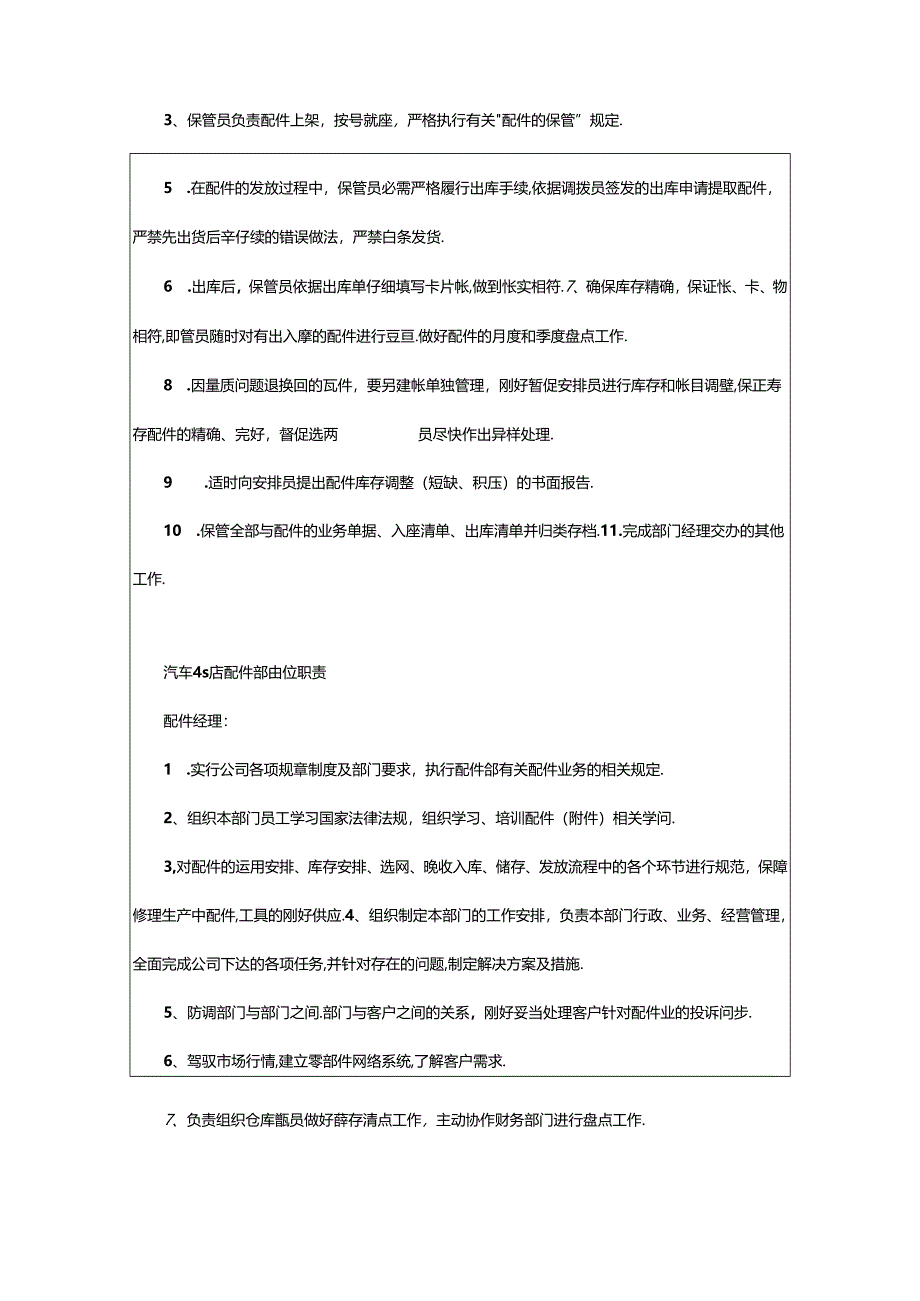 2024年4s店配件岗位职责（共7篇）.docx_第2页