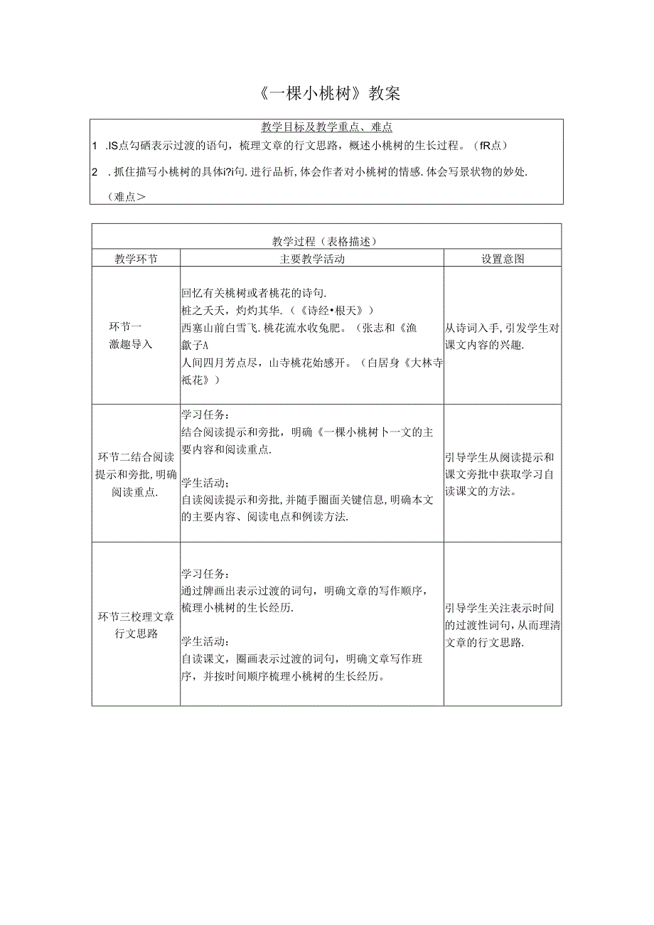 《一棵小桃树》教案.docx_第1页