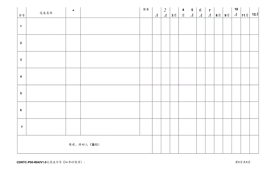 CDNTC-P05-R04 设备保养、维护记录表 V1.0.docx_第3页