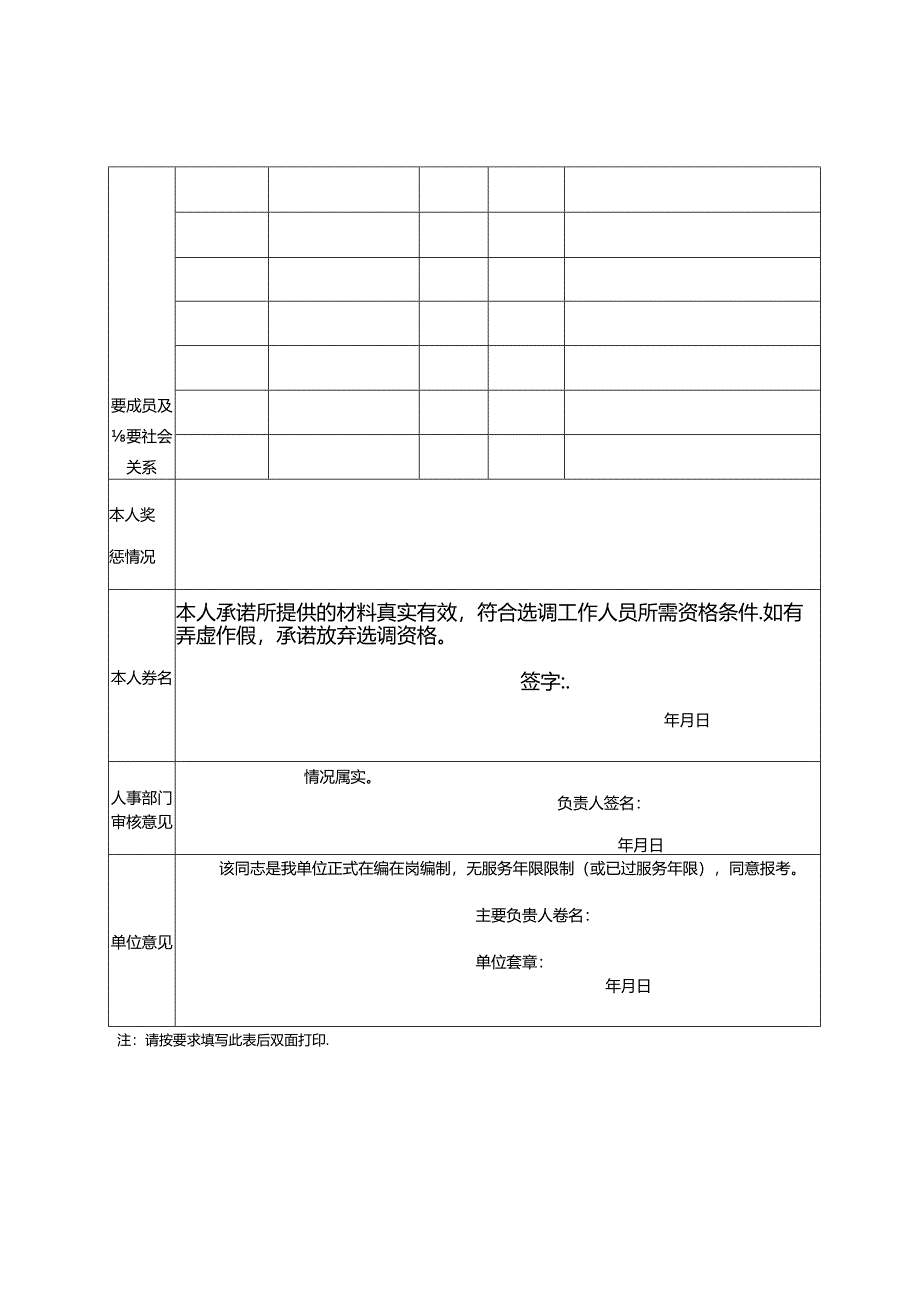 2024年事业单位公开选调工作人员报名表.docx_第2页