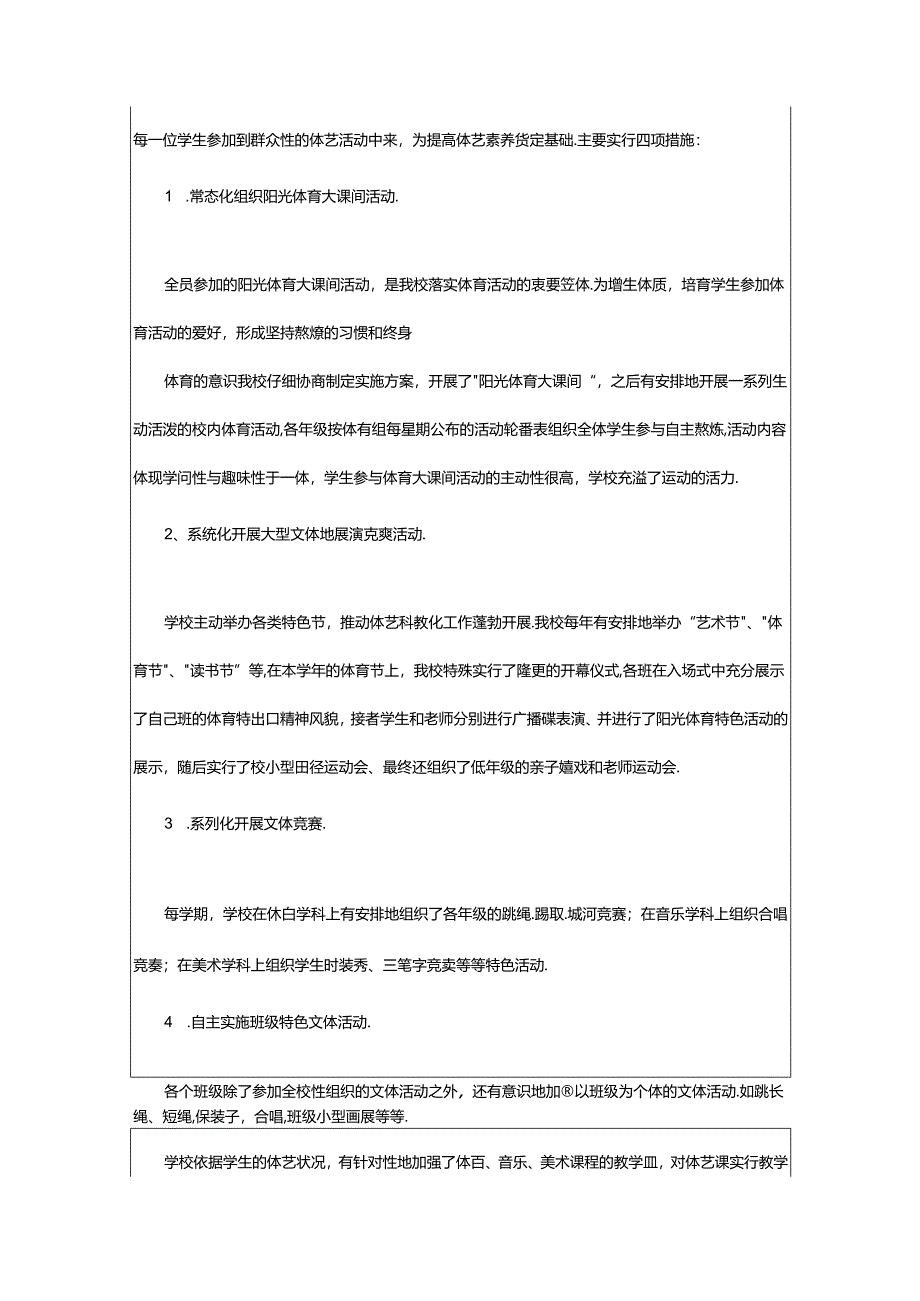 2024年小学体艺21教学工作汇报（共8篇）.docx_第2页