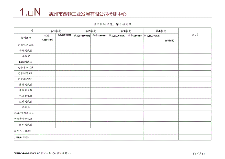 CDNTC-P04-R03 检测区域照度、噪音检查表 V1.0.docx_第2页