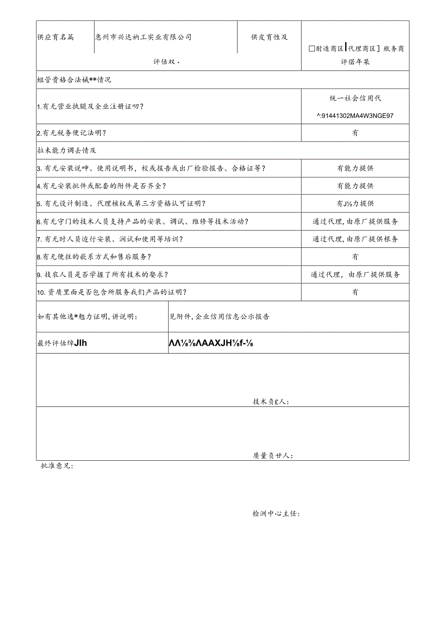 5 CDNL-P06-R01 供应商评价表 惠州市盛达精工实业有限公司.docx_第1页