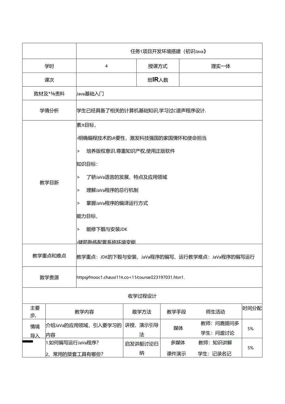 Java程序设计项目化教程-电子教案.docx_第2页