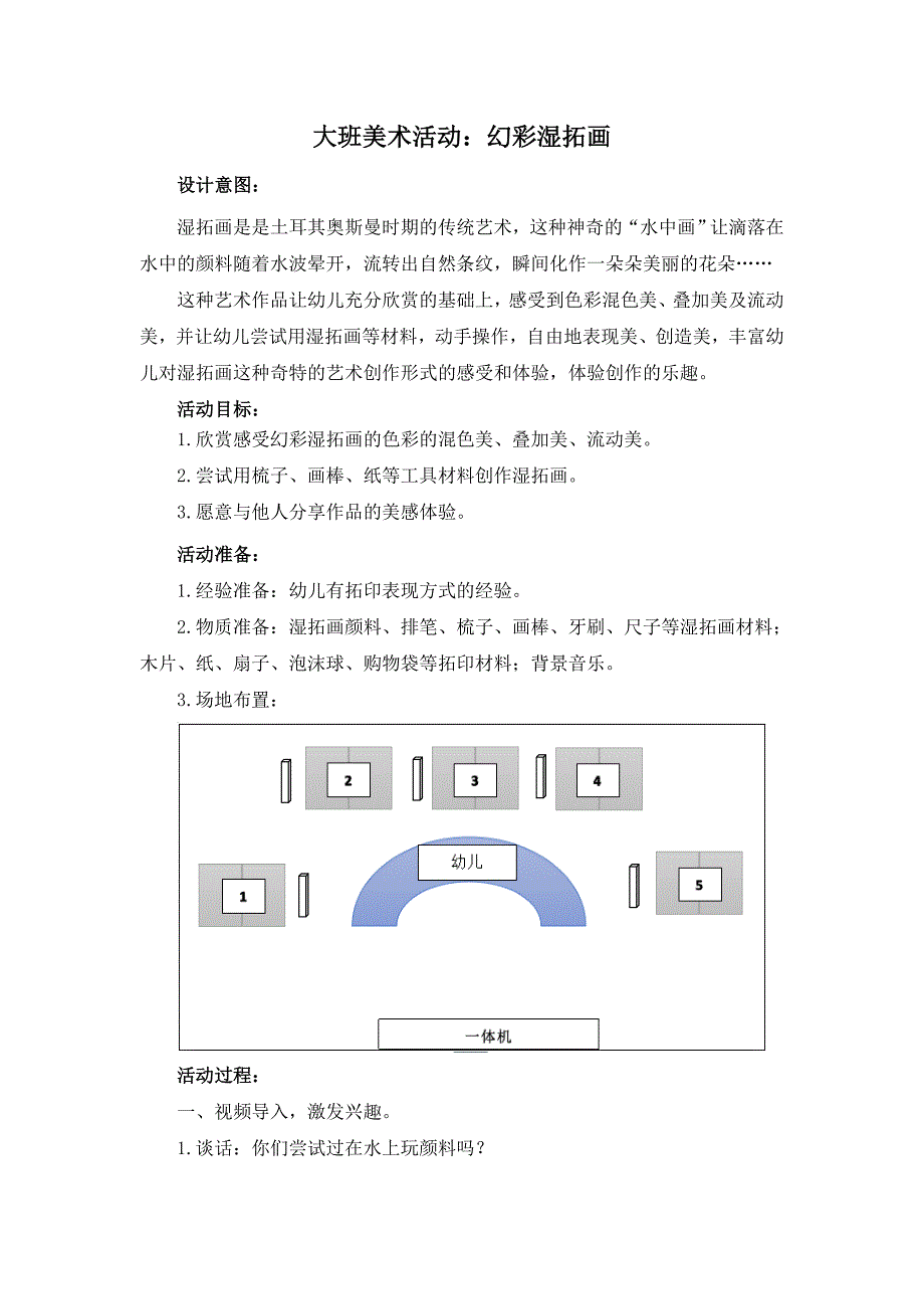 大班美术《幻彩湿拓画》PPT课件教案音乐大班美术《幻彩湿拓画》微教案.doc_第1页