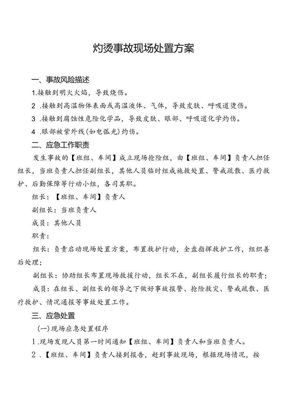 灼烫事故现场处置方案.docx_第1页