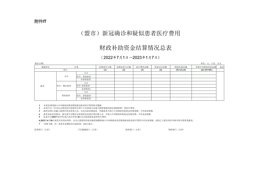 新冠医保清算报销表格.docx_第1页