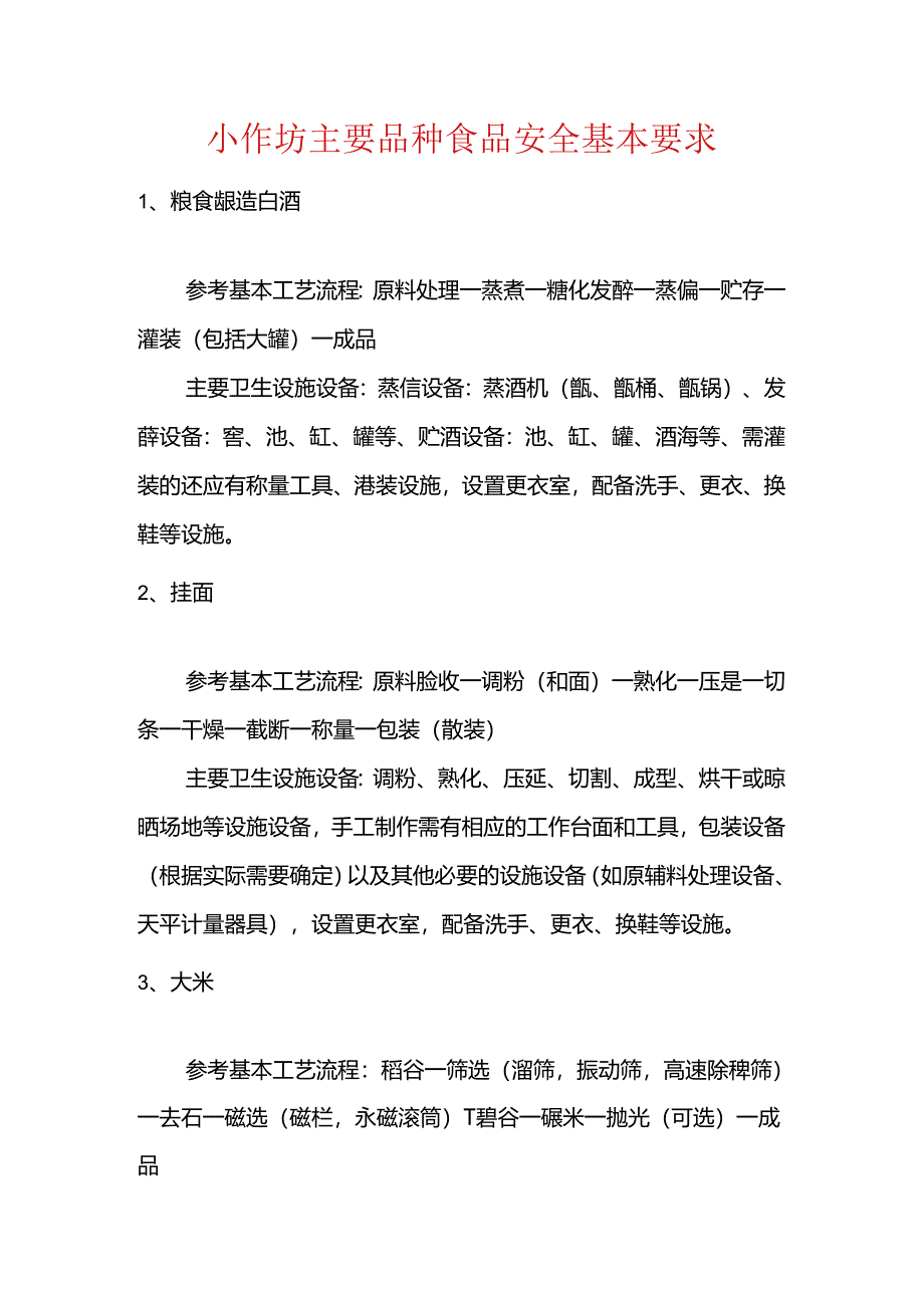 小作坊主要品种食品安全基本要求.docx_第1页