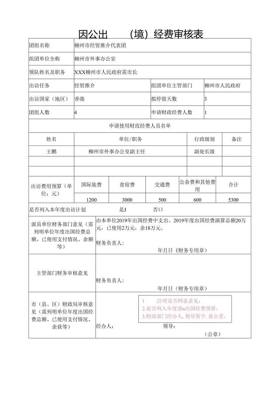 因公出国（境）经费审核表.docx_第1页