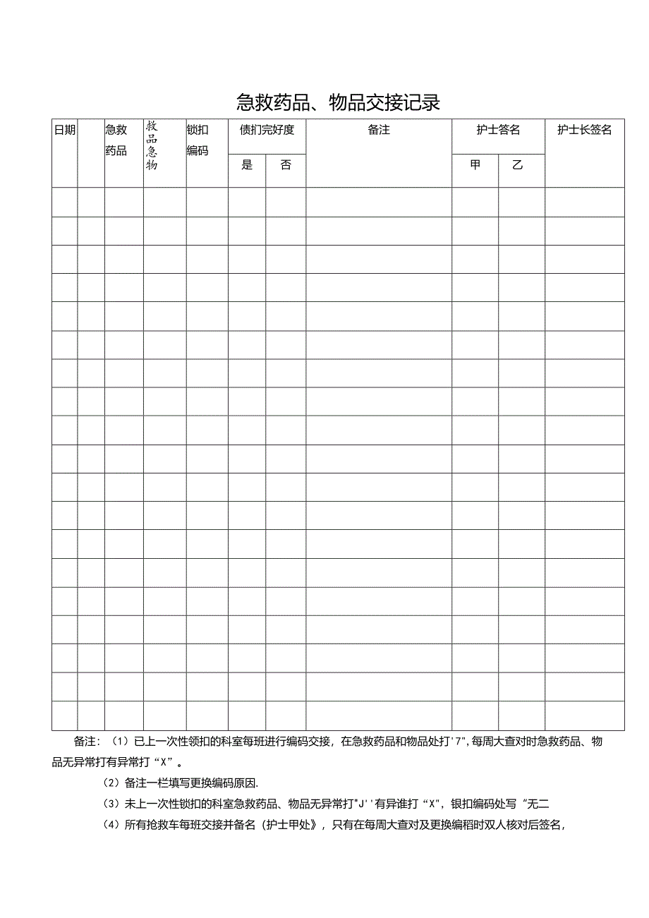 急救药品、物品交接记录.docx_第1页