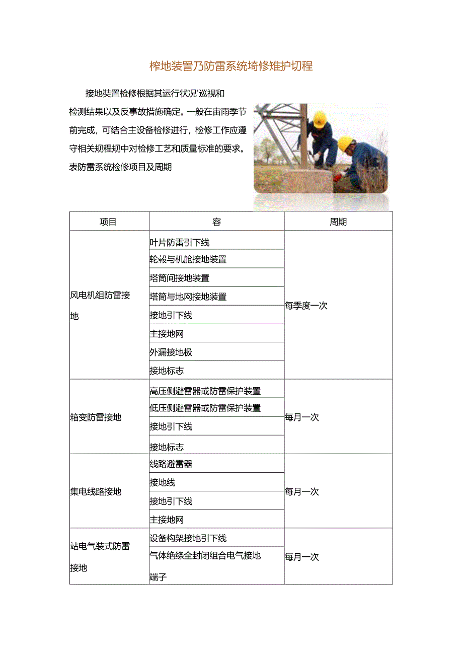 接地装置及防雷系统检修维护规程.docx_第1页