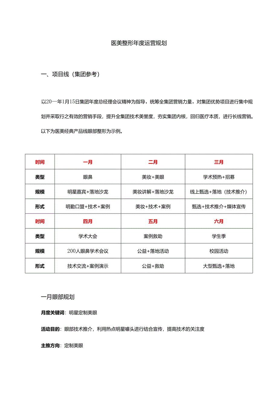 医美整形医院年度运营计划方案细则.docx_第1页