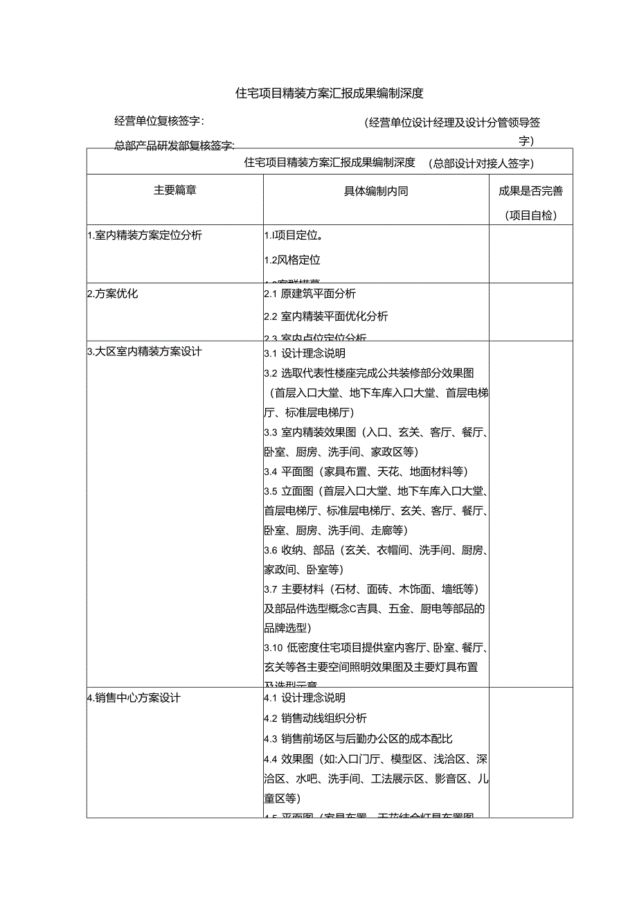 住宅项目精装方案汇报成果编制深度.docx_第1页