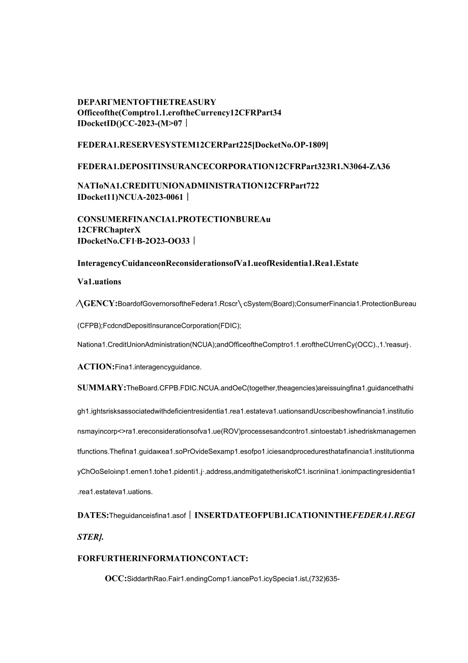 Federal Register notice Interagency Guidance on Reconsiderations of Value of Residential Real Estate Valuations (PDF).docx_第1页