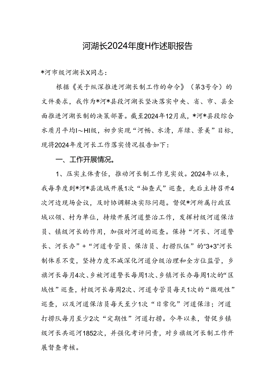 河湖长2024年度工作述职报告.docx_第1页