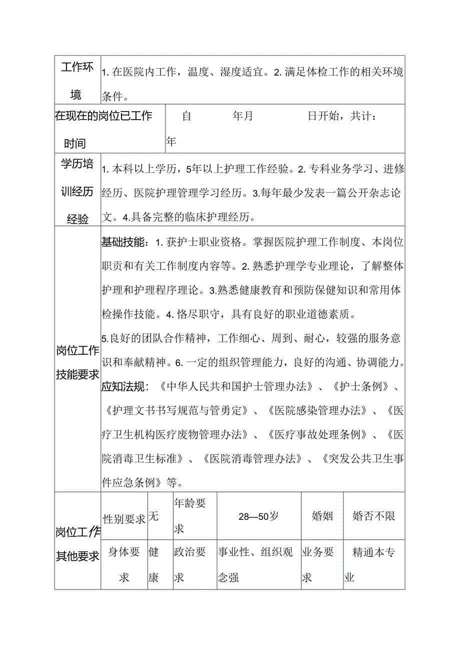 二级医院健康体检中心护师岗位说明书.docx_第3页