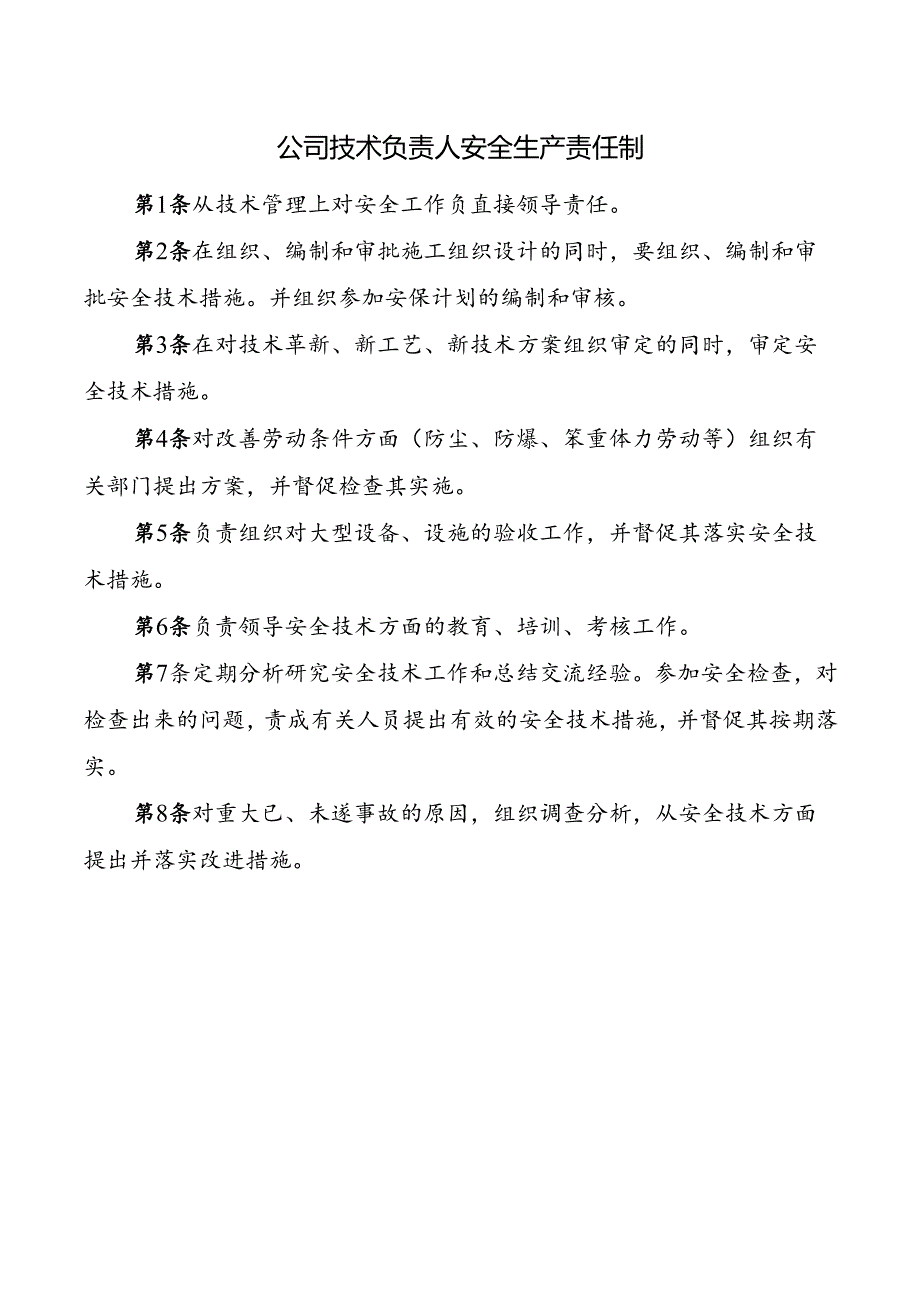 公司技术负责人安全生产责任制.docx_第1页