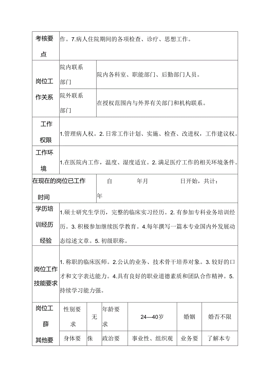 医院心胸外科医士岗位说明书.docx_第3页