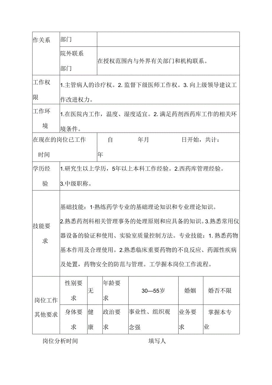 二级甲等医院药剂科西药库保管人员岗位说明书.docx_第3页