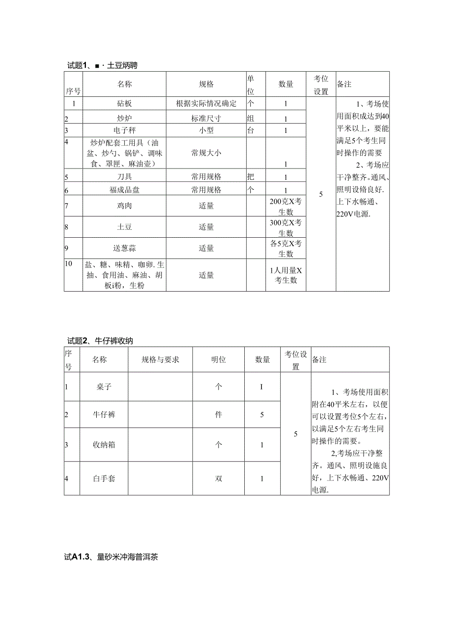 2024年山东省职业技能等级认定试卷 真题 家务服务员 高级 4考场准备.docx_第1页