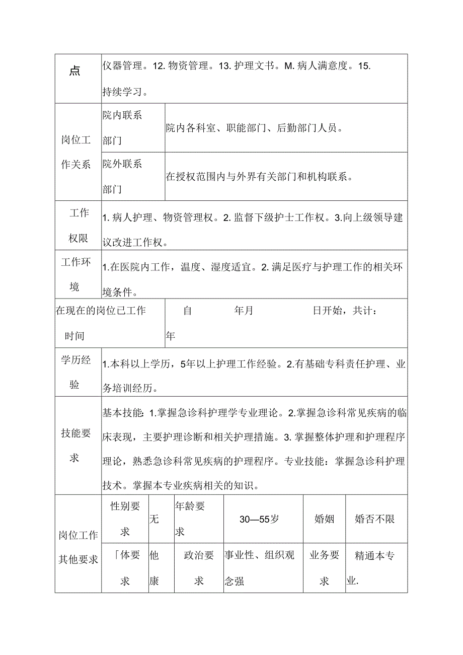 医院急诊科总务护士岗位说明书.docx_第3页