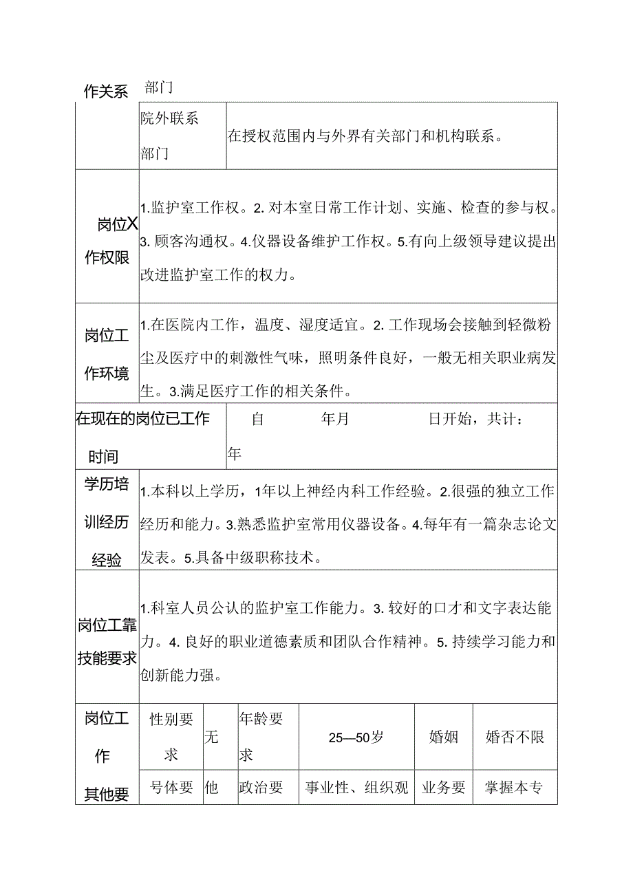 医院小儿内科监护室护士岗位说明书.docx_第3页