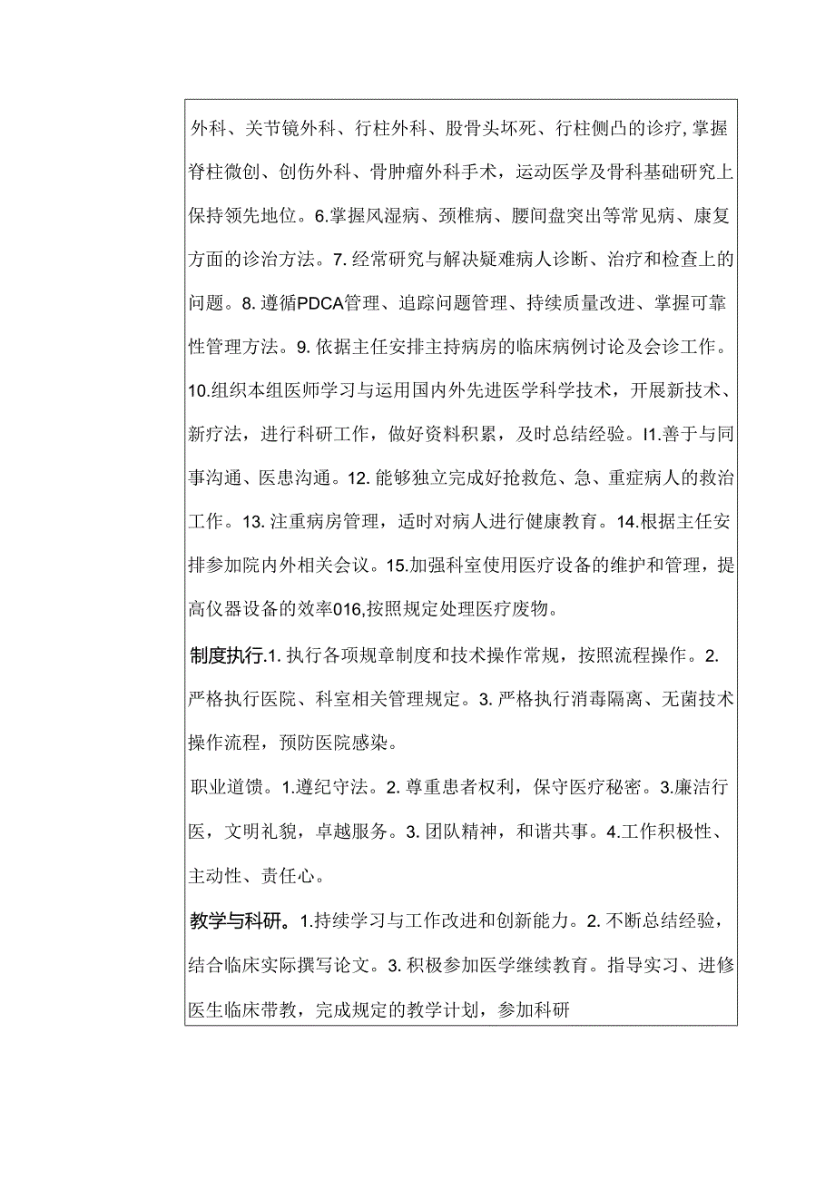 二级甲等医院骨科主治医师岗位说明书.docx_第2页