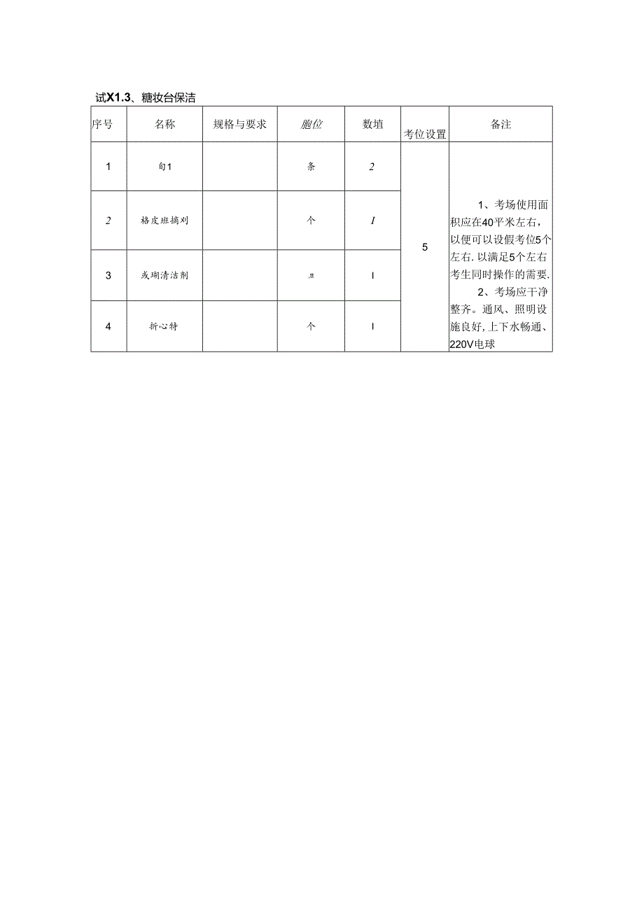 2024年山东省职业技能等级认定试卷 真题 家务服务员 中级 考场准备.docx_第2页